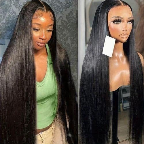 Hair Care 28inches bone straight long full frontal wig